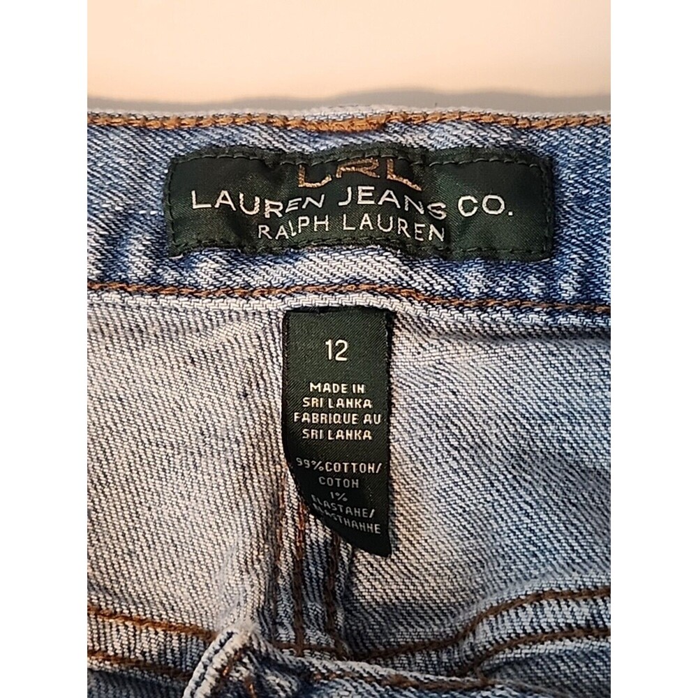 Lauren Jeans Co Cropped Light Wash Denim Womens Capri Size 12 LRL Ralph Lauren - Picture 10 of 11
